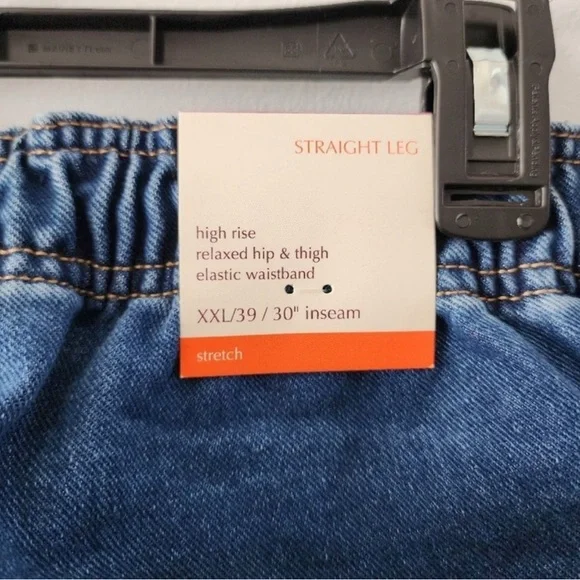 Knox Rose Women’s high rise straight leg jeans pull on elastic waist 39/XXL NWT - Picture 5 of 6